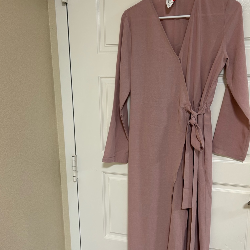 Elegant Mauve Wrap Dress